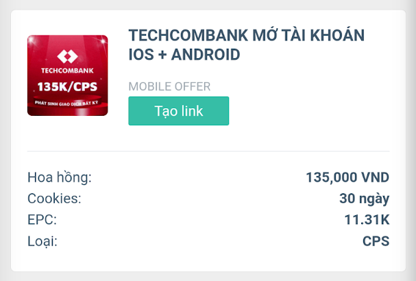 Đăng ký chiến dịch Techcombank Đăng ký chiến dịch Techcombank