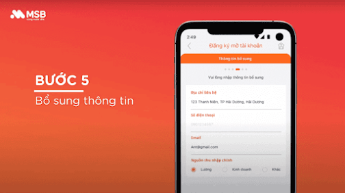 Mở tài khoản ngân hàng MSB online